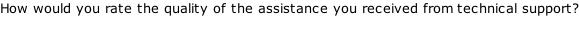 How would you rate the quality of the assistance you received from technical support?